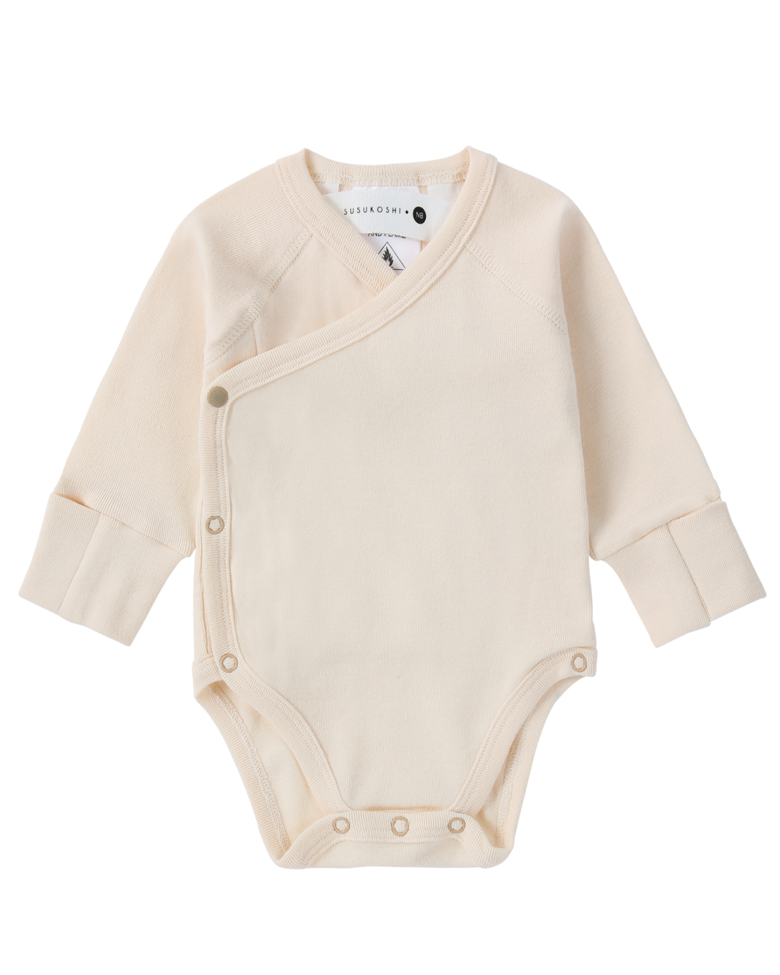 Organic L/S Kimono Bodysuit Egg Shell - Main Image