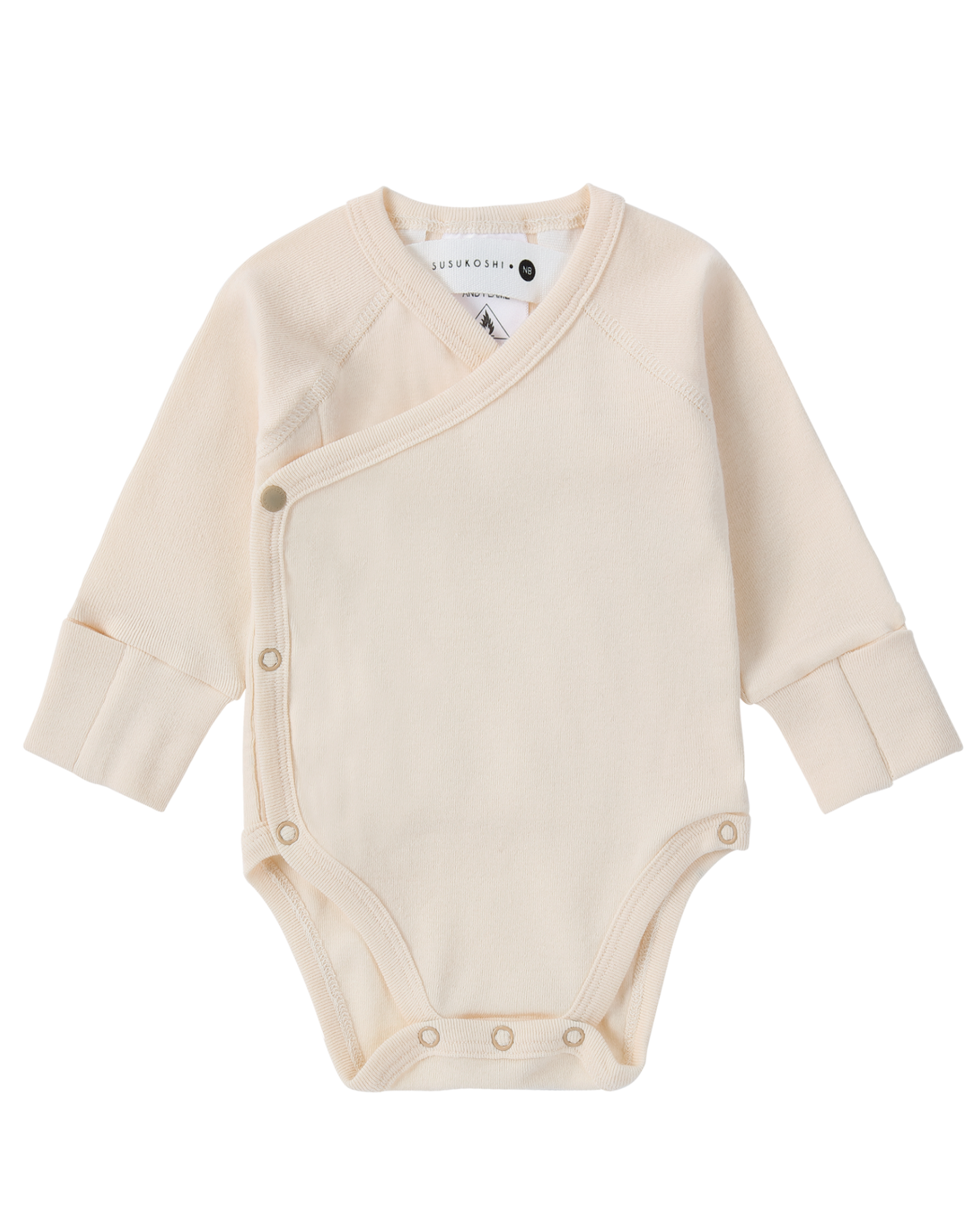 Organic L/S Kimono Bodysuit - Egg Shell