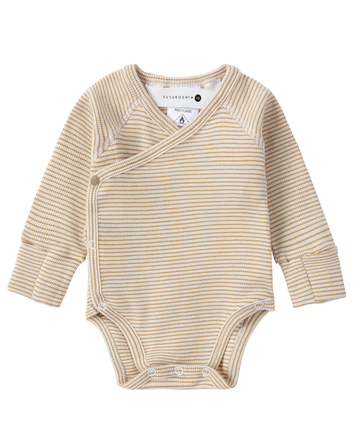 Organic L/S Kimono Bodysuit - Honey