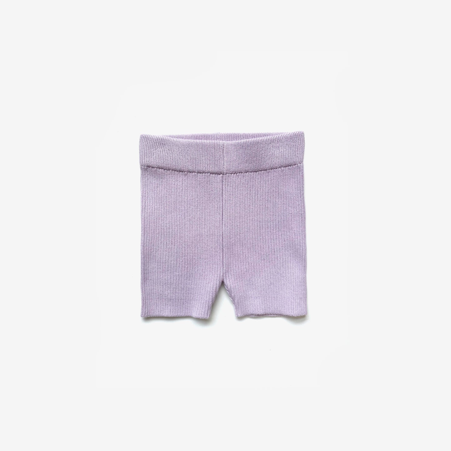 Organic Cotton Rib Knit Bike Shorts - Lilac