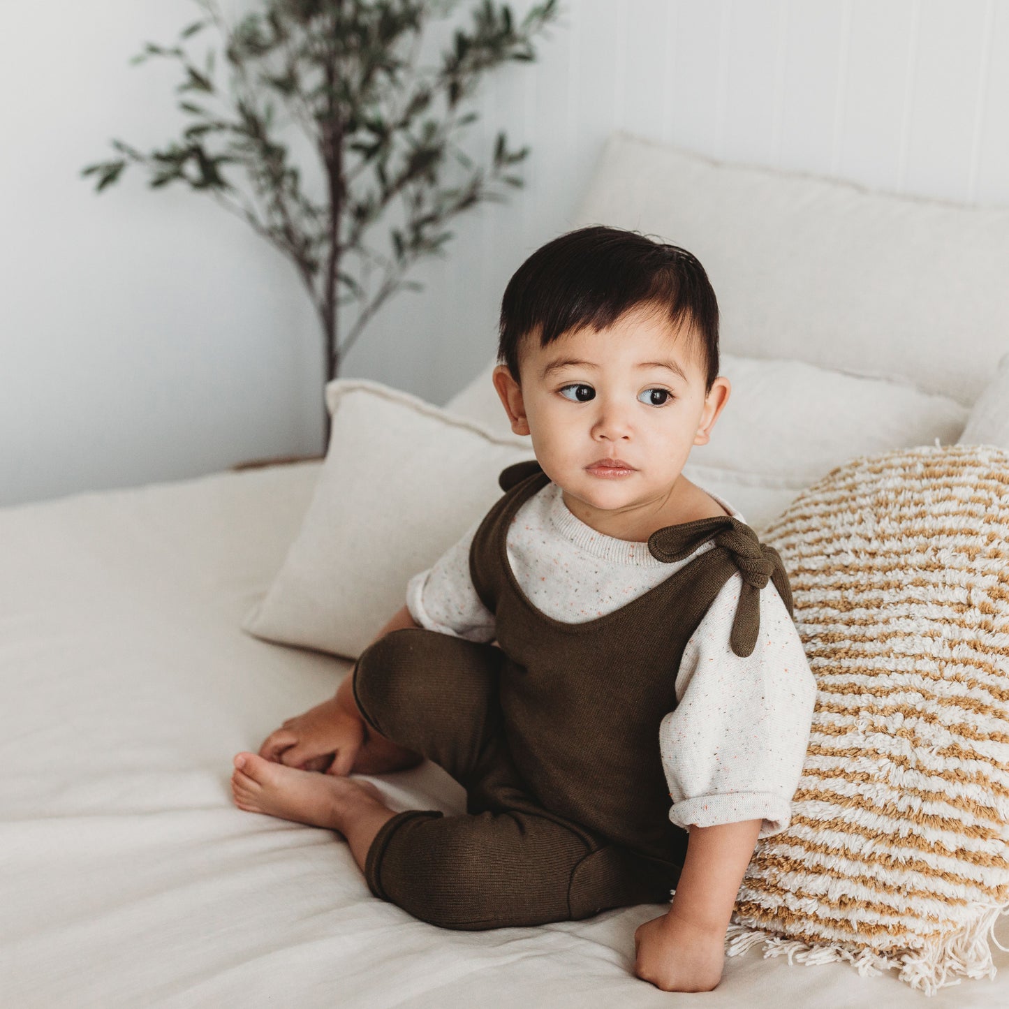 Shoulder Tie Overall - Olive