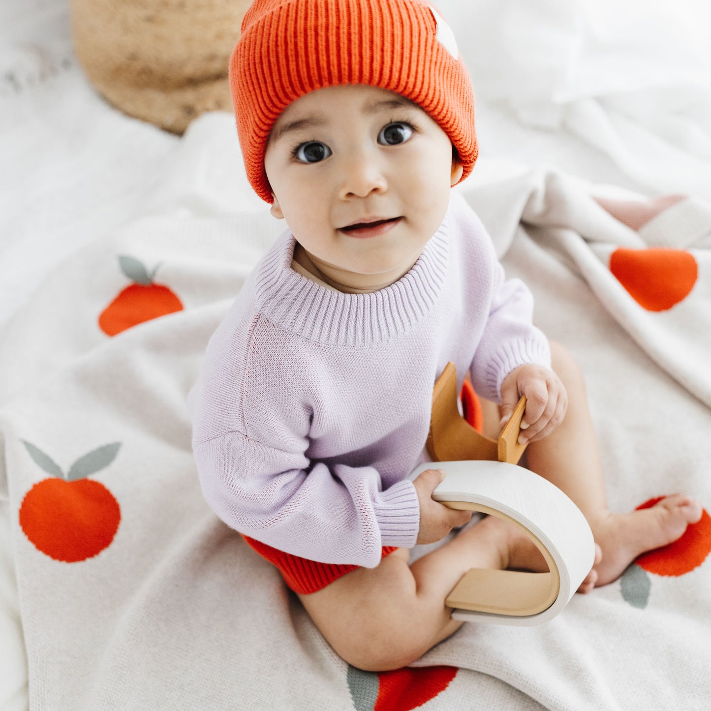 Organic Cotton Knit Jumper - Scallop Colour Block