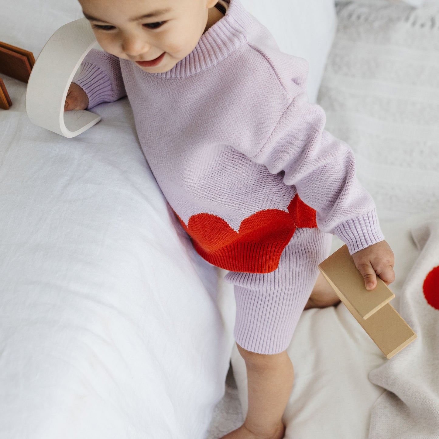 Organic Cotton Knit Jumper - Scallop Colour Block
