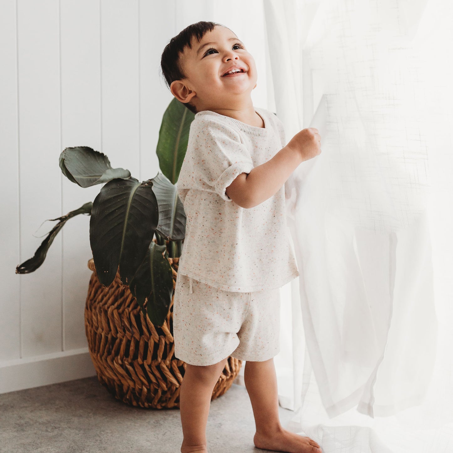 Knit Shorts - Speckle Oat