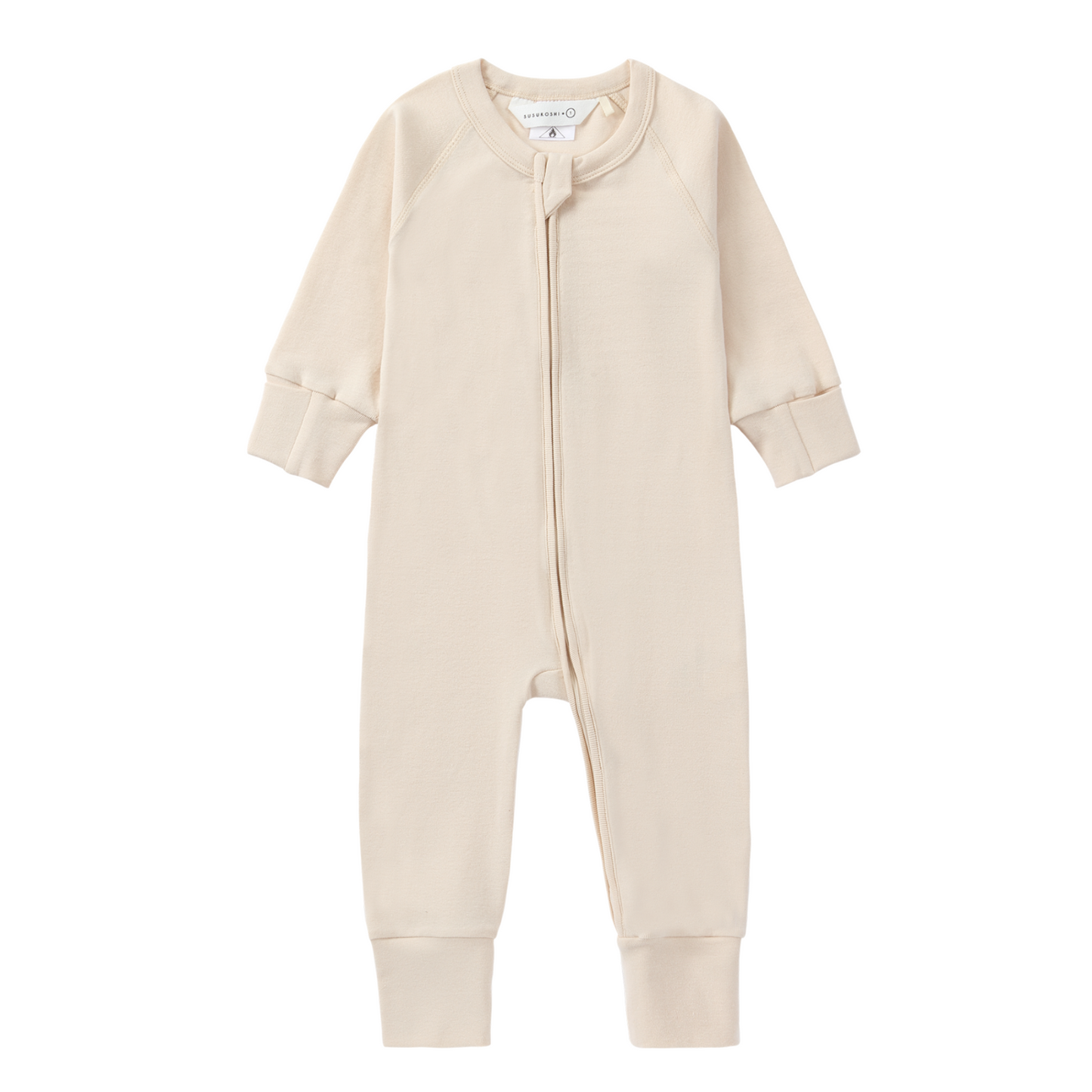 Organic Zip Growsuit - Egg Shell