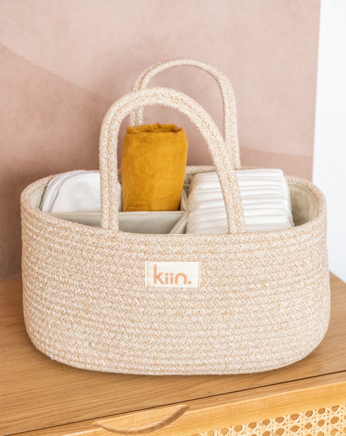 Nappy Caddy Organiser - Cotton Rope