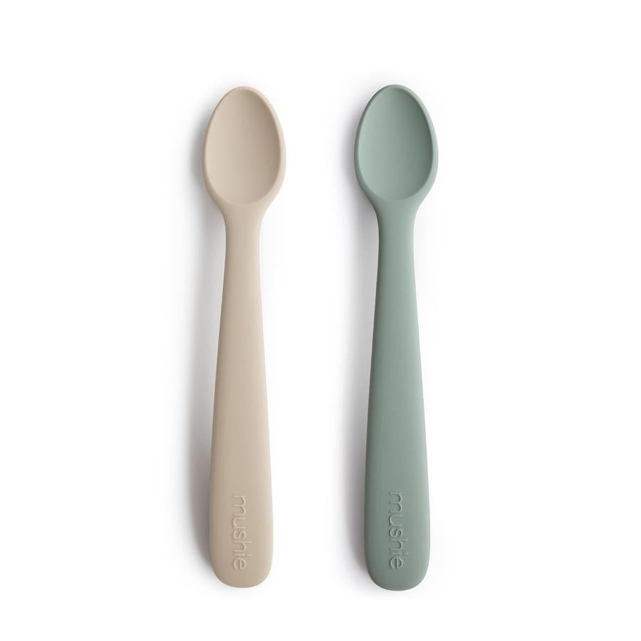 Silicone Feeding Spoons | 2 Pack - Cambridge Blue/Shifting Sand