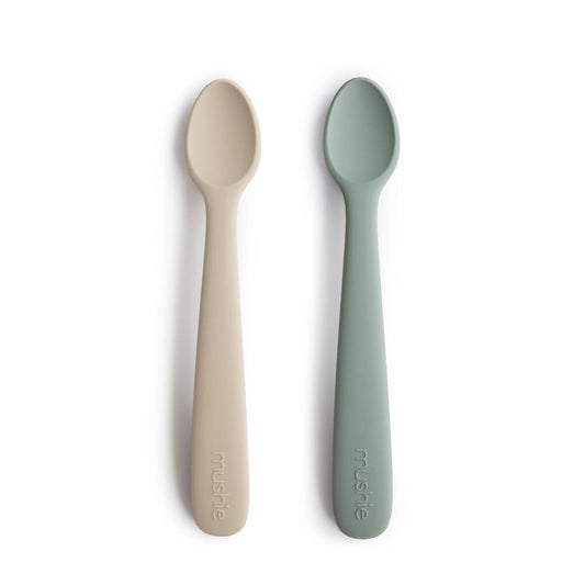 Silicone Feeding Spoons | 2 Pack - Cambridge Blue/Shifting Sand