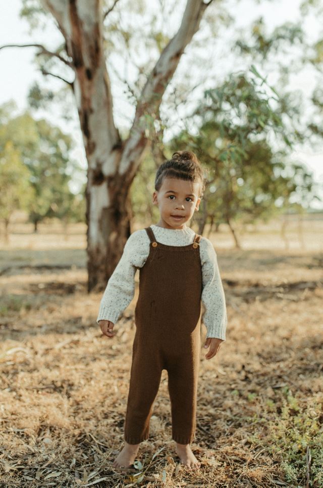 Organic Knit Overalls - Espresso