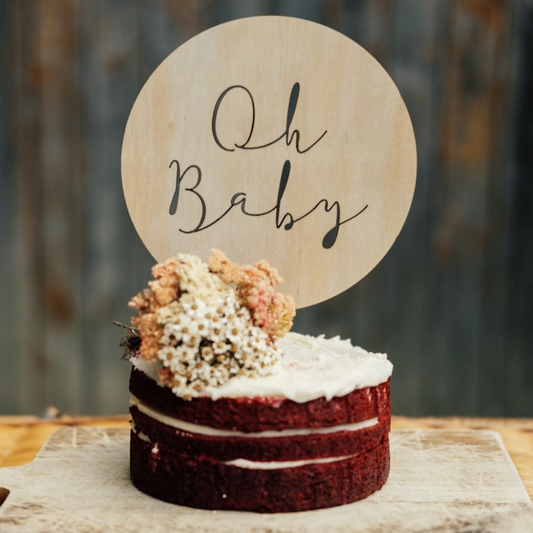 Script Cake Topper - Oh Baby