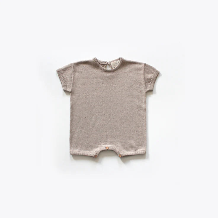 Box Knit Romper - Almond