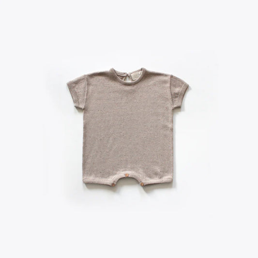 Box Knit Romper - Almond