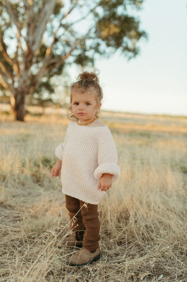 Organic Ribbed Leggings - Espresso | SIZE 0-3M LEFT