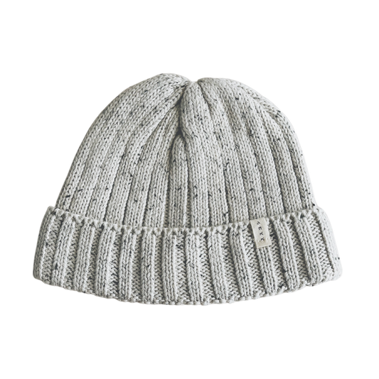 Organic Knitted Beanie - Cloud Speckled