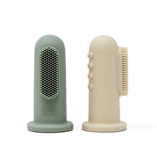 Finger Toothbrush - Cambridge Blue + Shifting Sand
