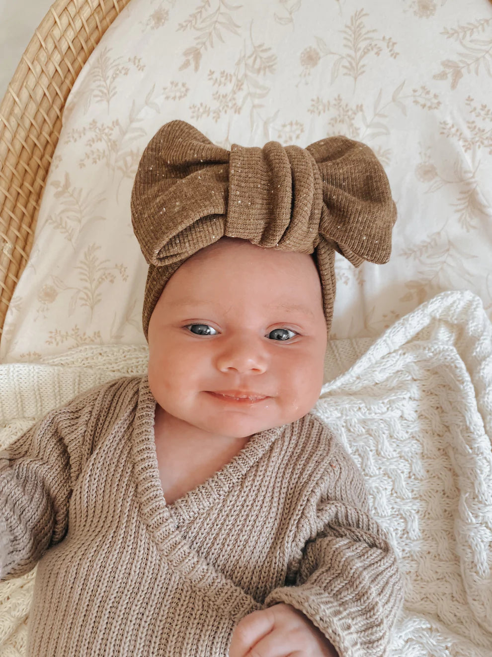 Speckled Rib Oversized Topknot - Cocoa