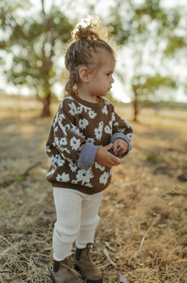 Organic Ribbed Leggings - Pink Salt
