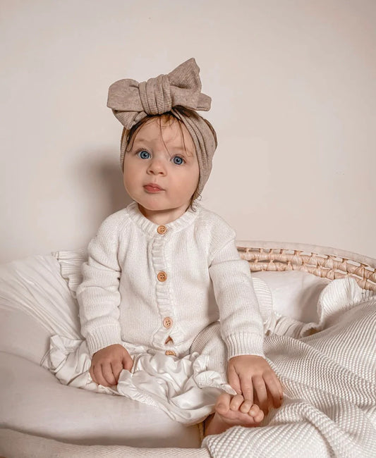 Speckled Rib Oversized Topknot - Cookie Dough