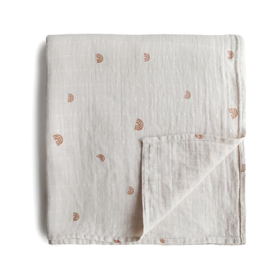 Organic Muslin Swaddle Blanket - Rainbows