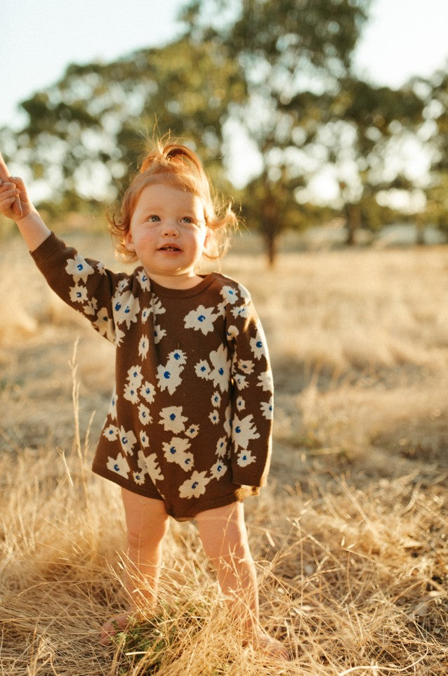 Organic Knit Romper - Petal