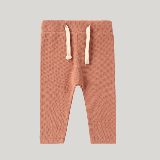 Organic Drawstring Legging - Terracotta | Pointelle