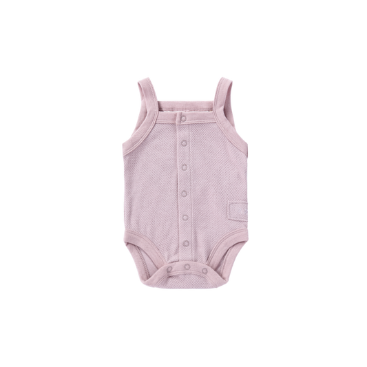 Organic Tank Top Suit - Pale Lilac | Pointelle | SIZE 0-3M LEFT