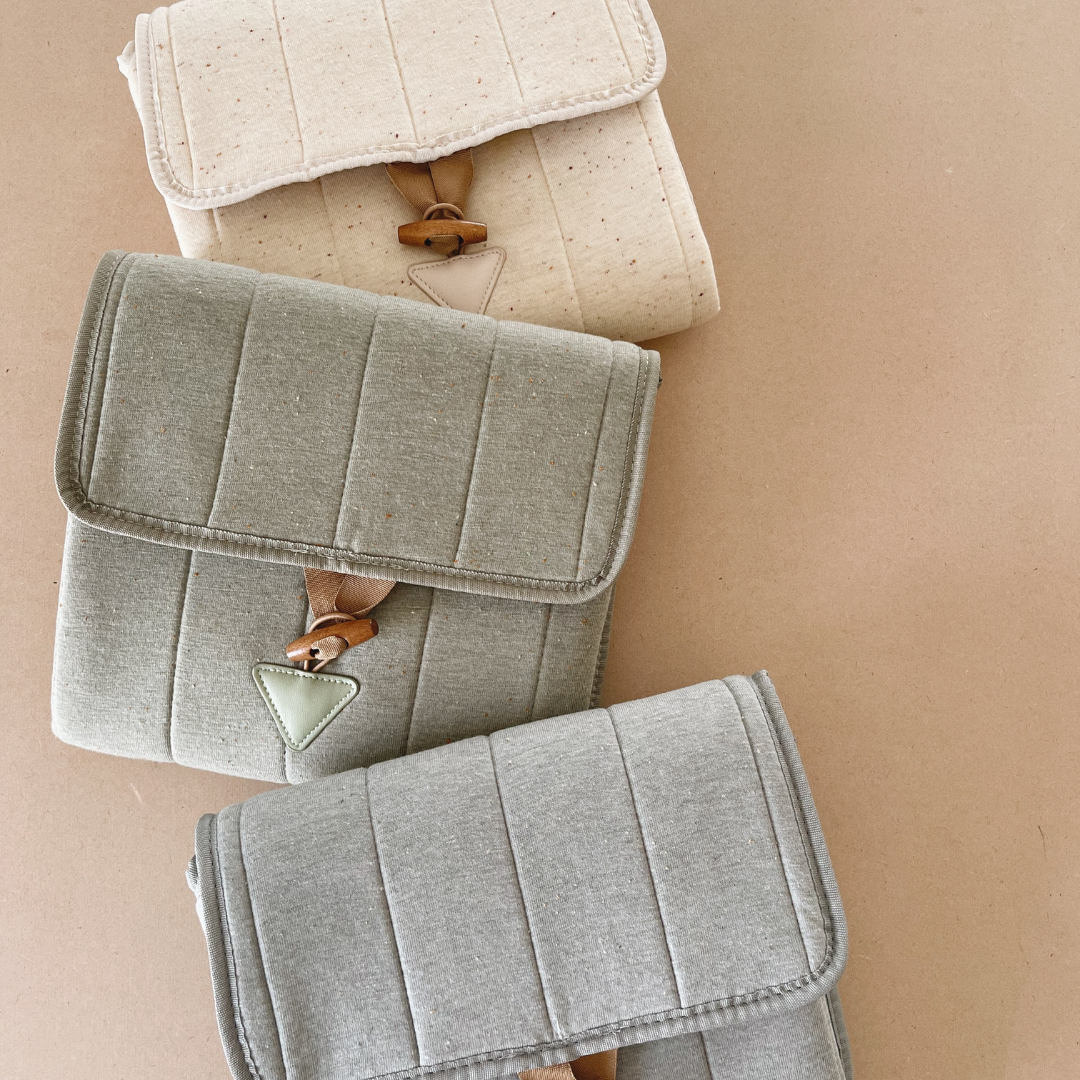 Portable Nappy Change Mat Wallet - Sage Speckled