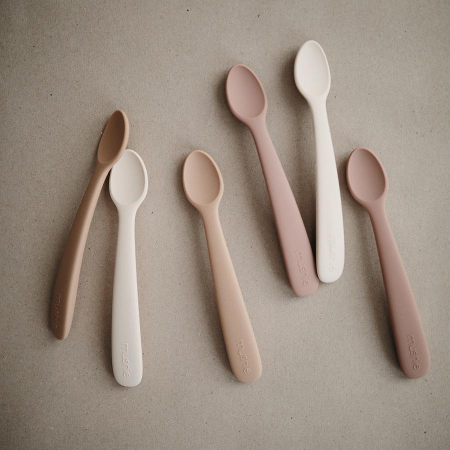 Silicone Feeding Spoons | 2 Pack - Blush/Shifting Sand