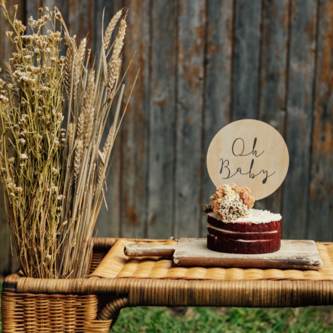 Script Cake Topper - Oh Baby
