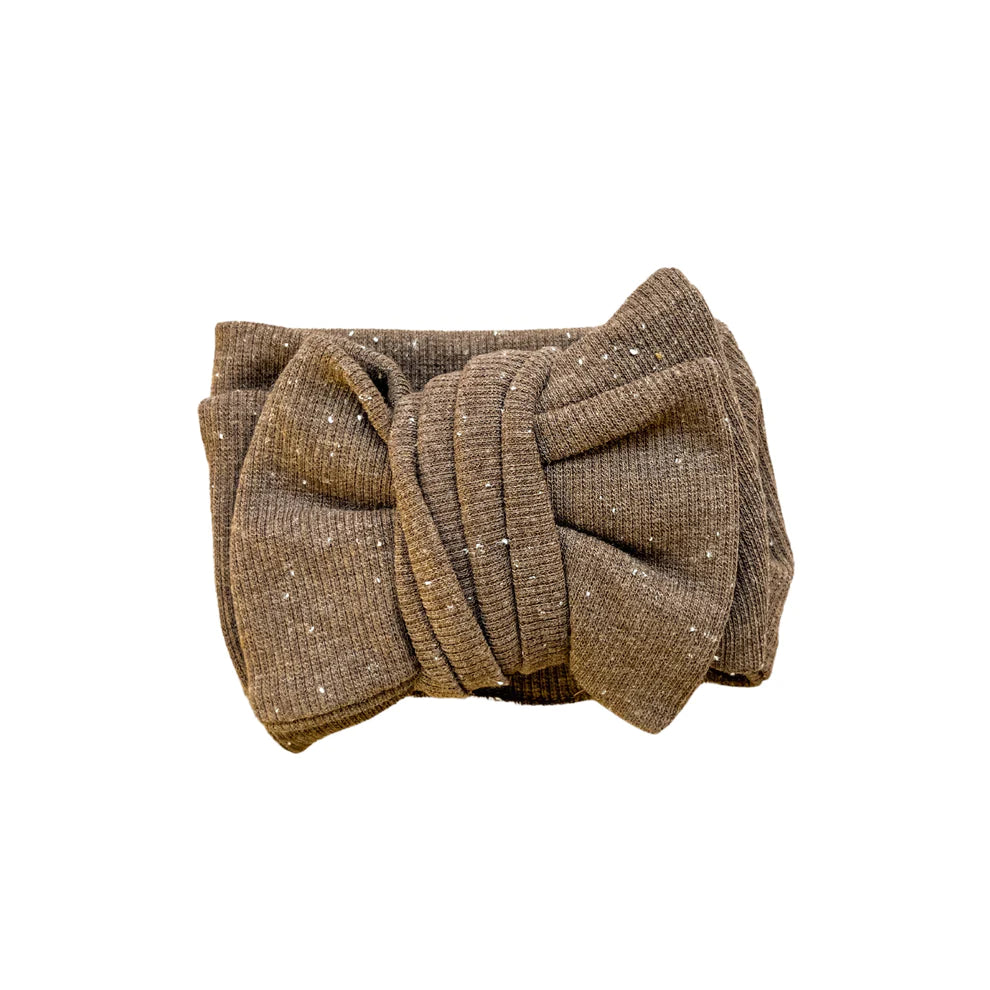Speckled Rib Oversized Topknot - Cocoa
