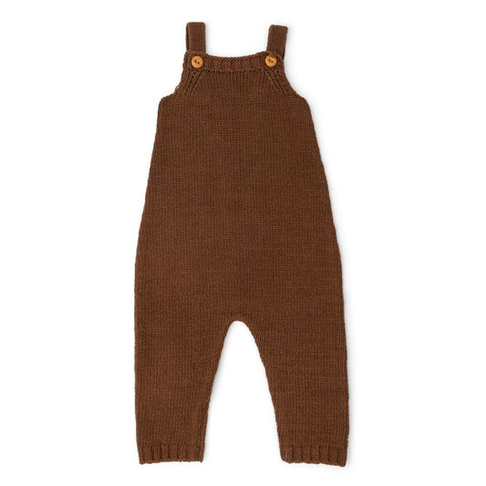 Organic Knit Overalls - Espresso | SIZE 0-3M LEFT