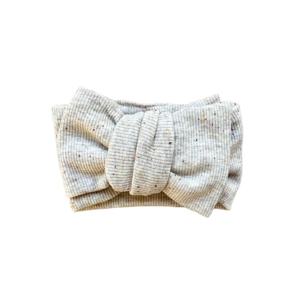 Speckled Rib Oversized Topknot - Macadamia