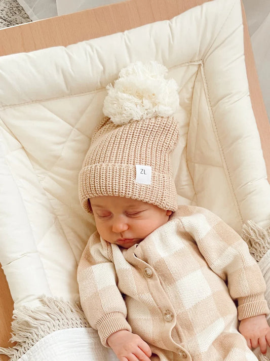 Beanie - Caramel (Gingham)