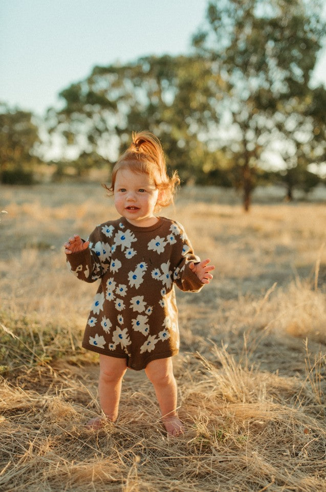 Organic Knit Romper - Petal