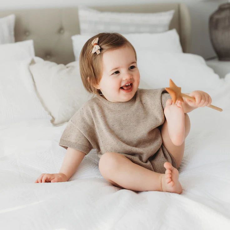 Box Knit Romper - Almond