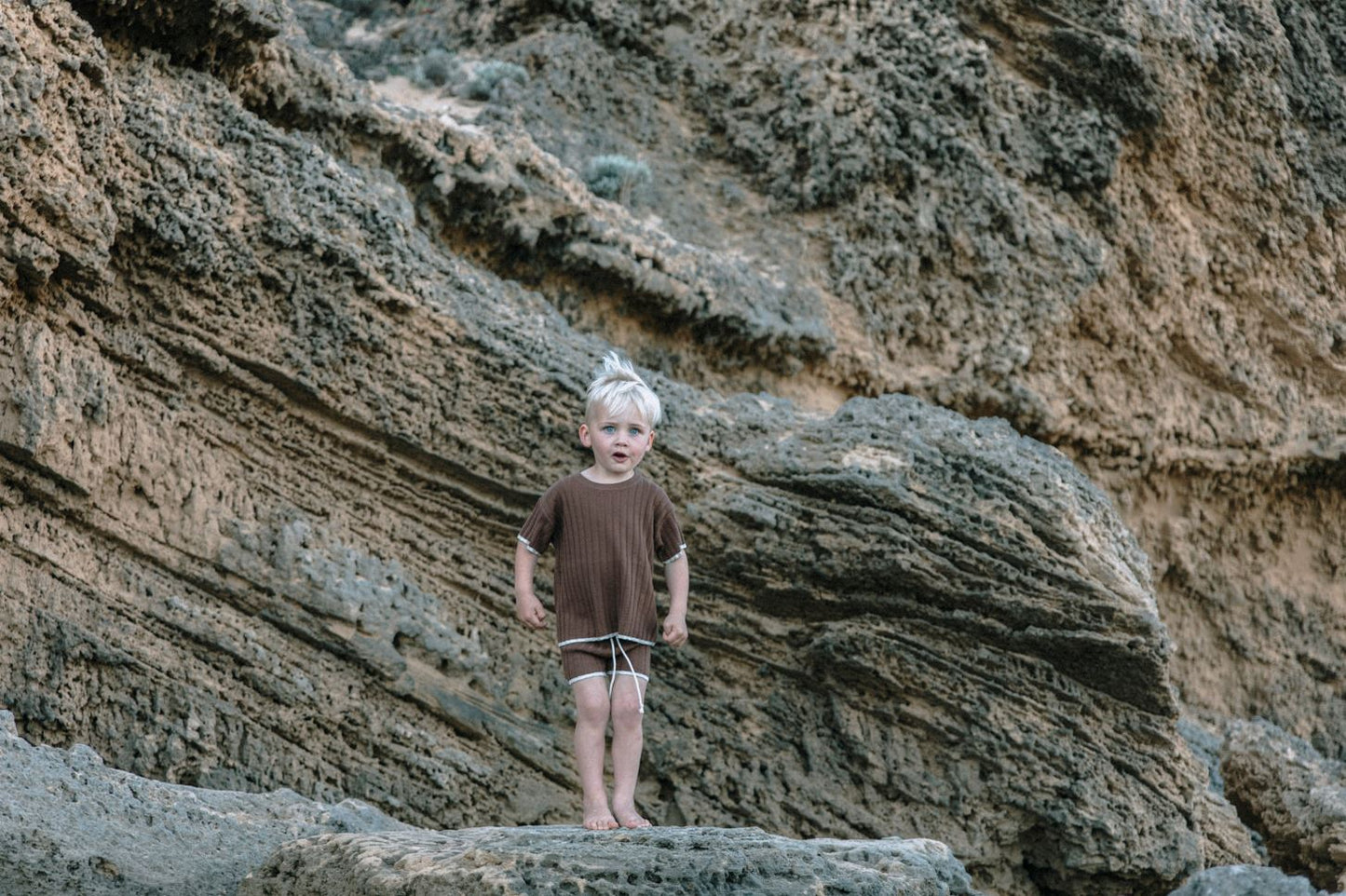 Knitted Rib Shorts - Chocolate