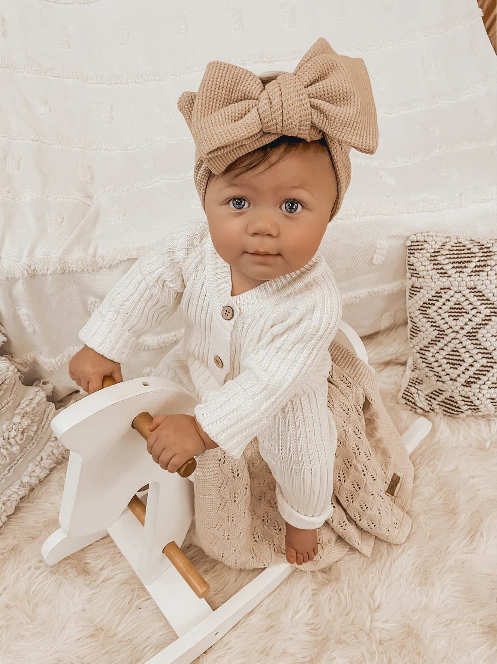 Bowie Waffle Oversized Topknot - Hazelnut