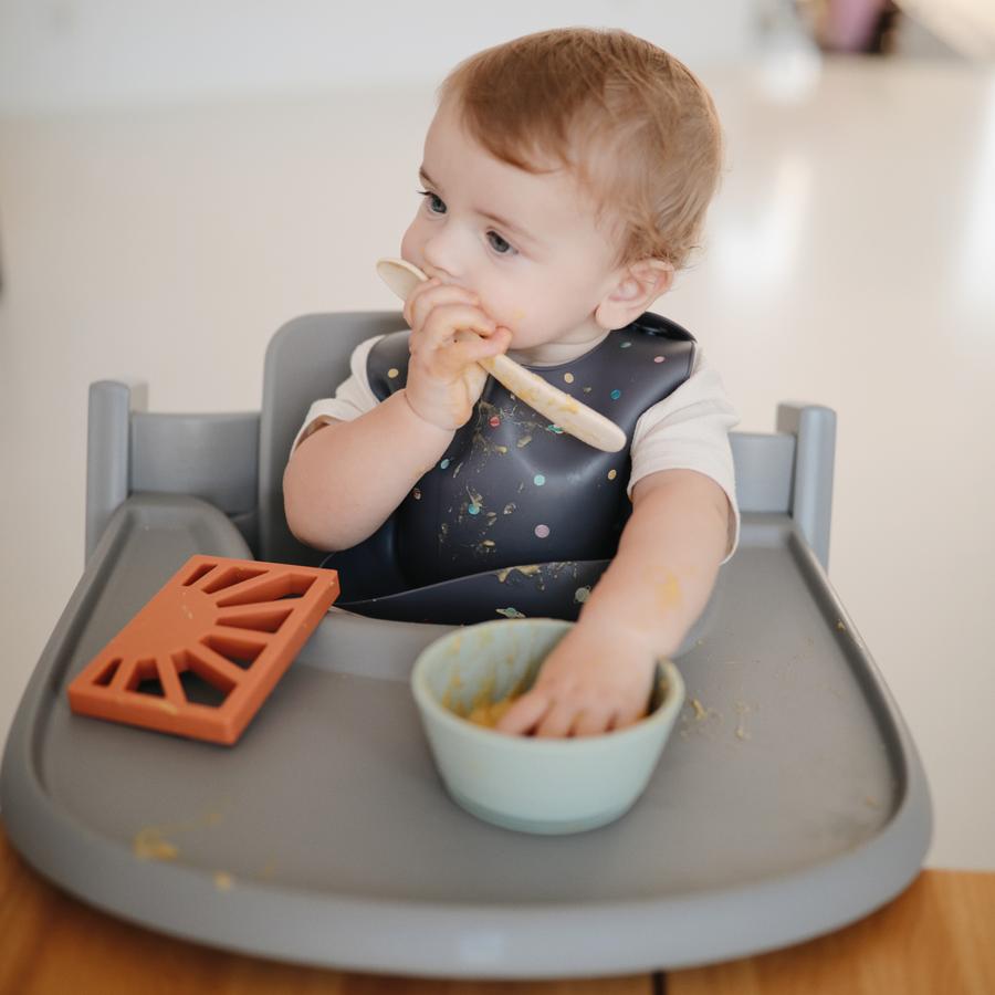 Silicone Feeding Spoons | 2 Pack - Cambridge Blue/Shifting Sand