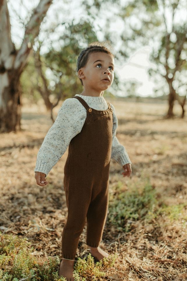 Organic Knit Overalls - Espresso