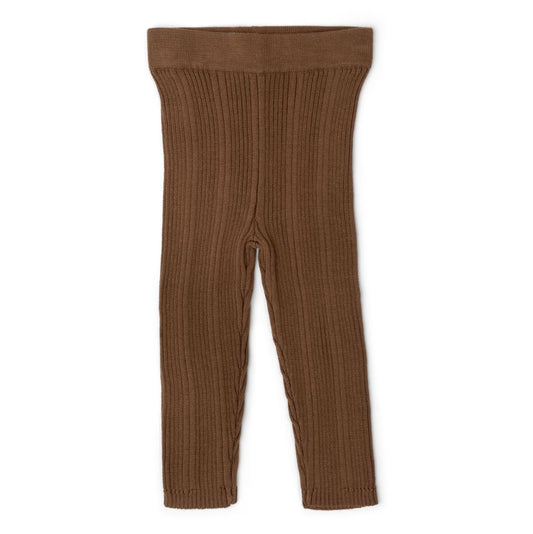 Organic Ribbed Leggings - Espresso | SIZE 3-6M LEFT