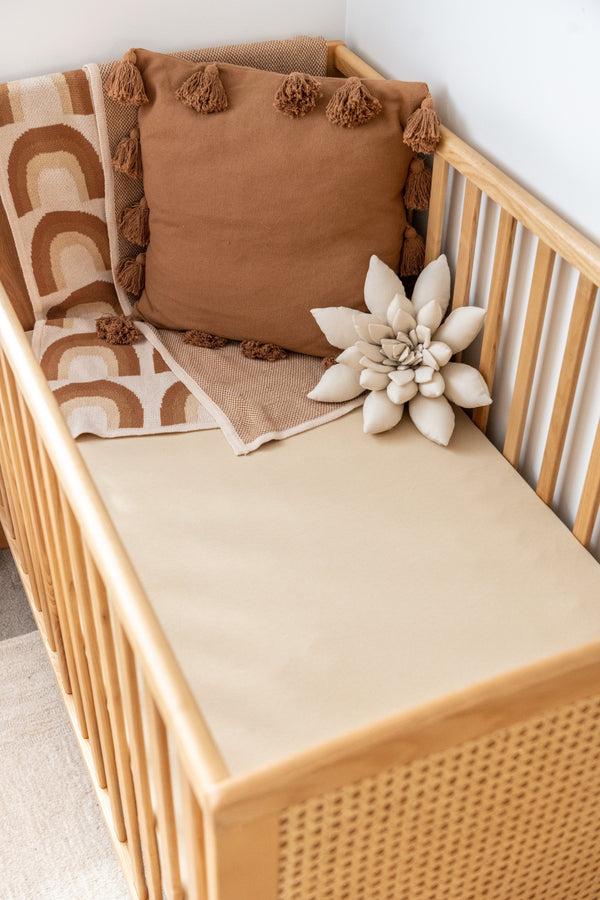 Organic Fitted Cot Sheet - Oat