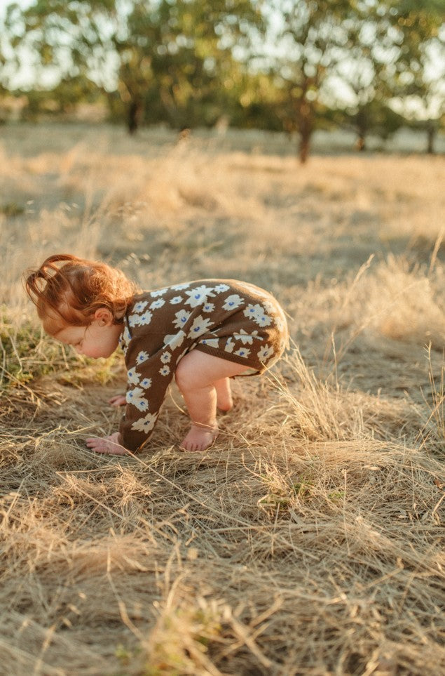 Organic Knit Romper - Petal