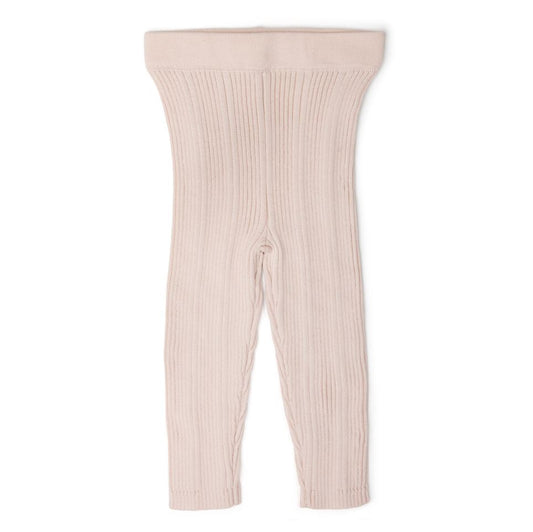 Organic Ribbed Leggings - Pink Salt