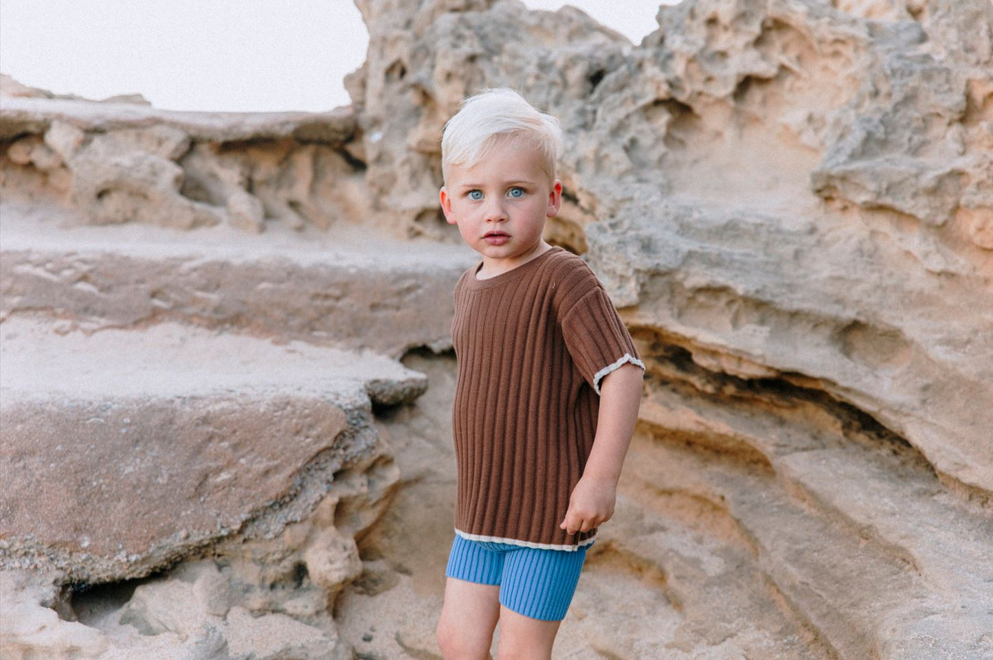 Knitted Rib Tee - Chocolate