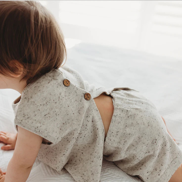 Knit Short - Oatmeal | SIZE 3-6M LEFT