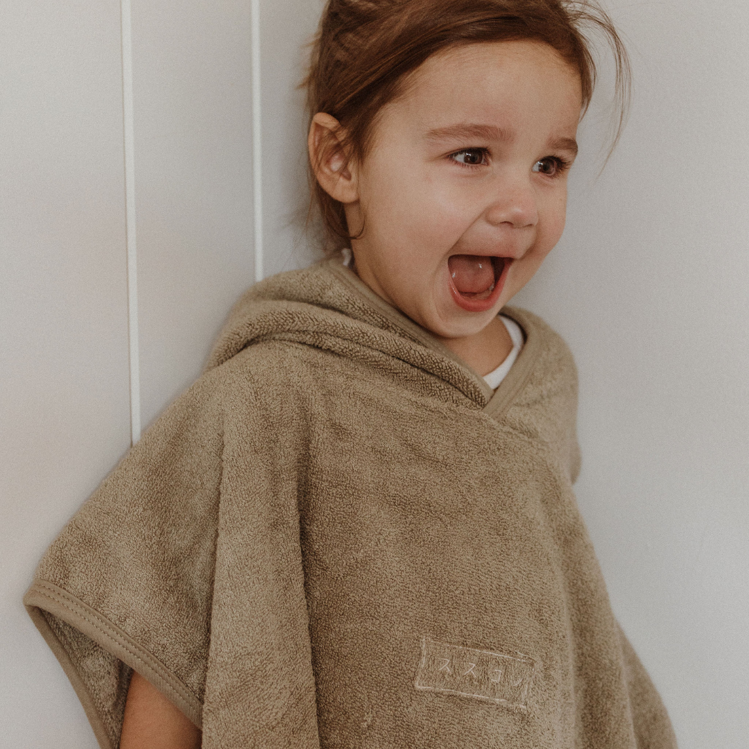 Kids Poncho Hooded Towel - Sage