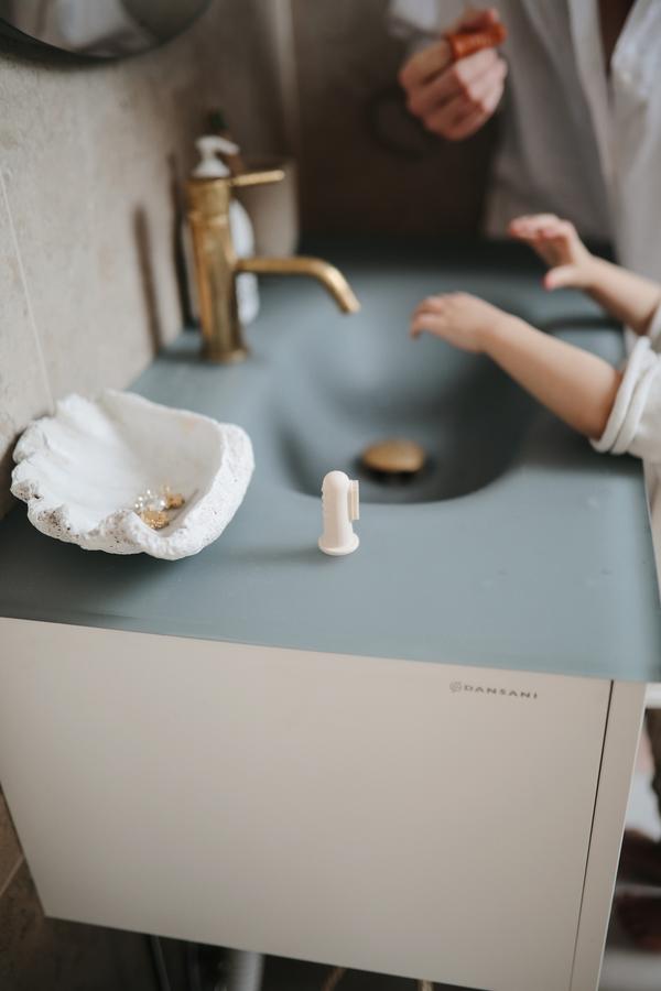 Finger Toothbrush - Cambridge Blue + Shifting Sand