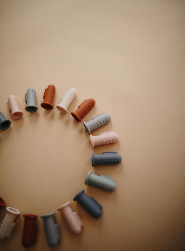 Finger Toothbrush - Cambridge Blue + Shifting Sand
