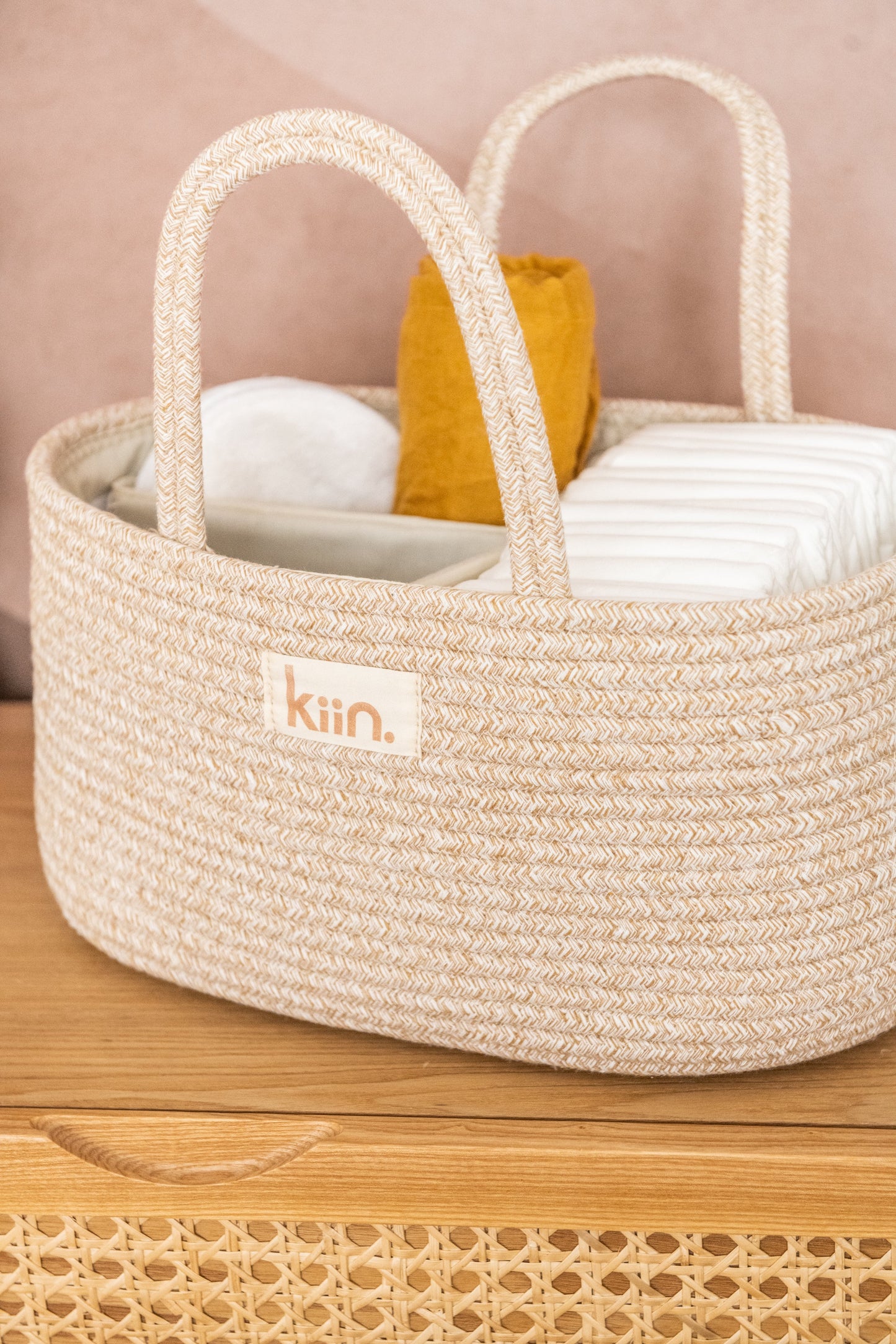 Nappy Caddy Organiser - Cotton Rope