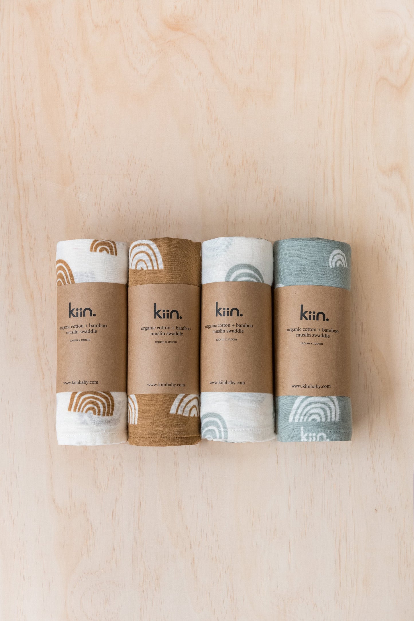 Organic Swaddle | Rainbows - Ivory + Sage